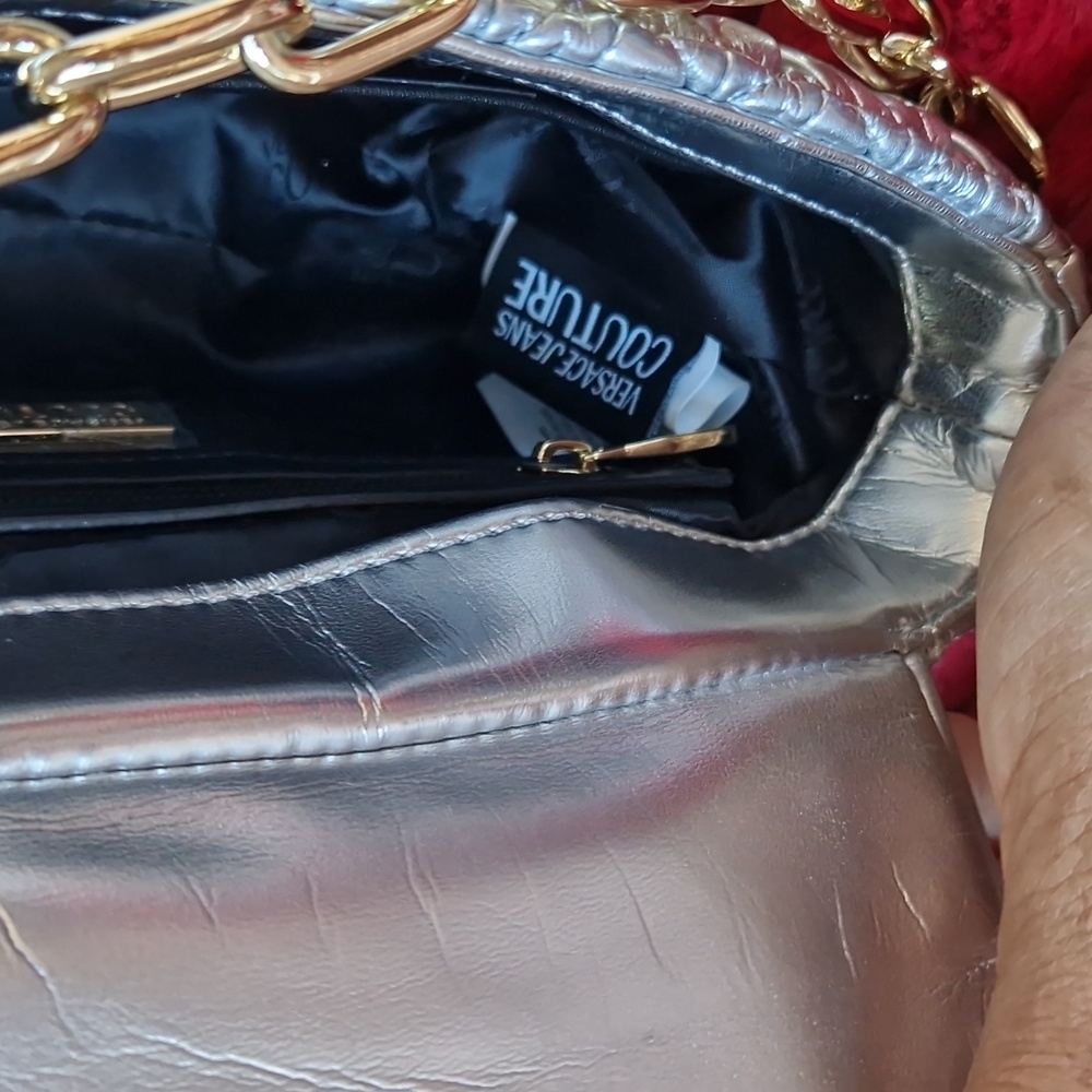 Versace Jeans Couture Silver Quilted Women's Bag - Picture 10 of 12